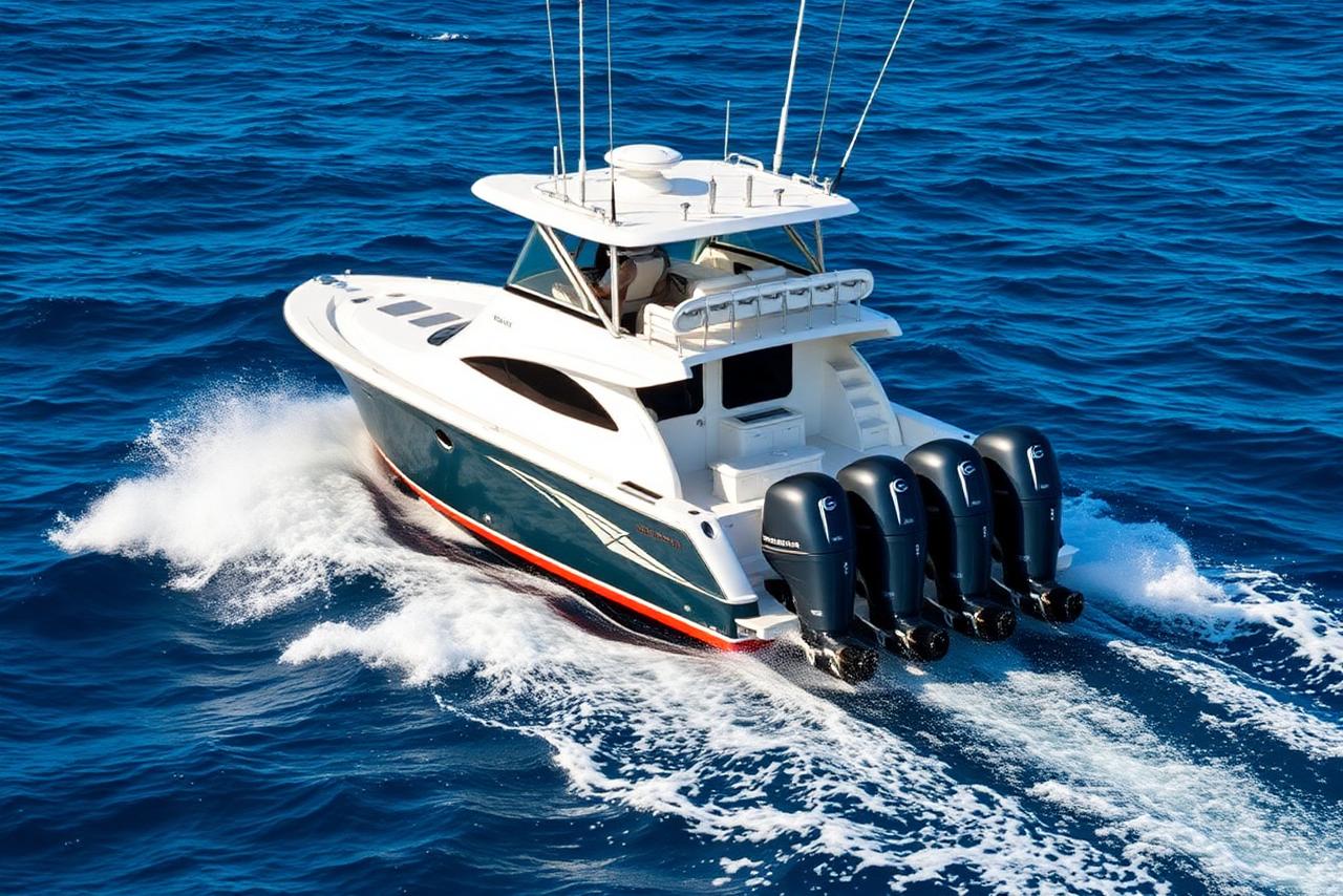 Sport yacht running offshore in Florida waters